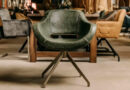 chaise pivotante en cuir