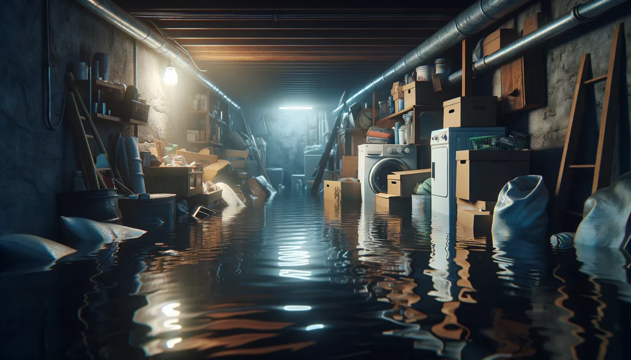 inondation cave pompe