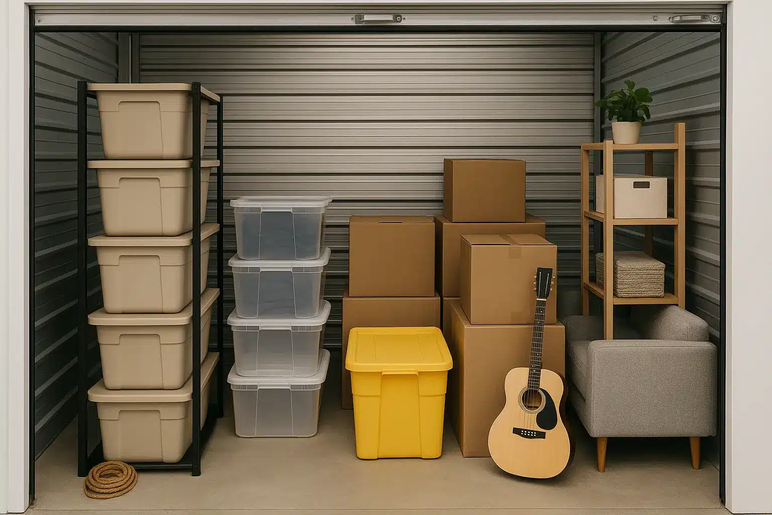 Box de stockage organisé pour déménagement