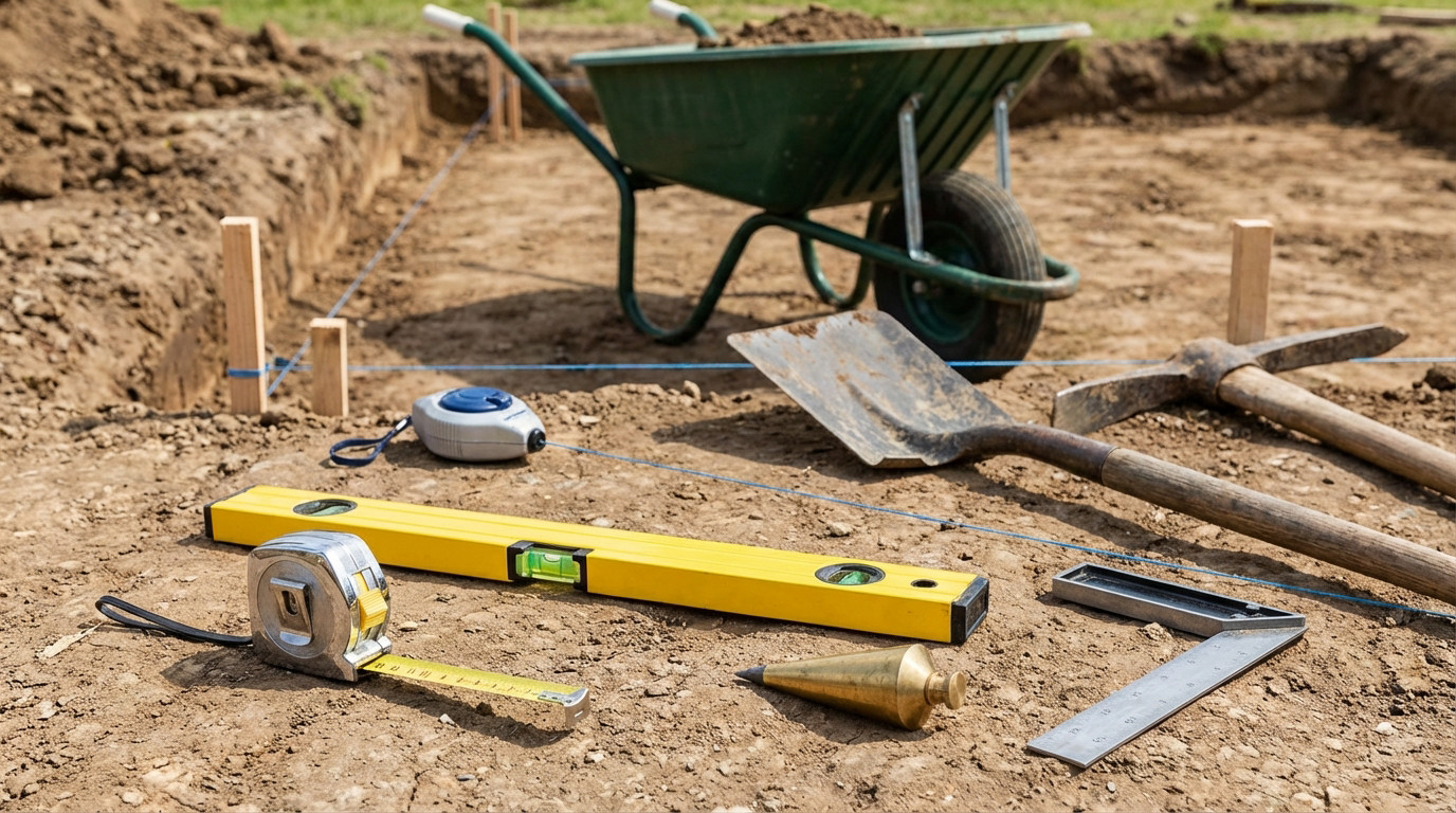 Outils de maçonnerie essentiels pour la préparation du terrain et les fondations