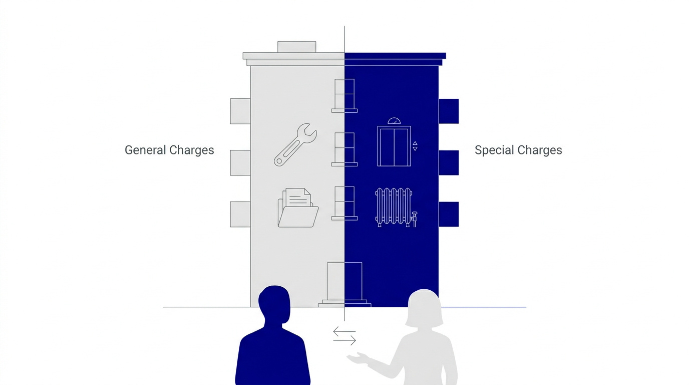 Schéma explicatif des charges de copropriété générales et spéciales