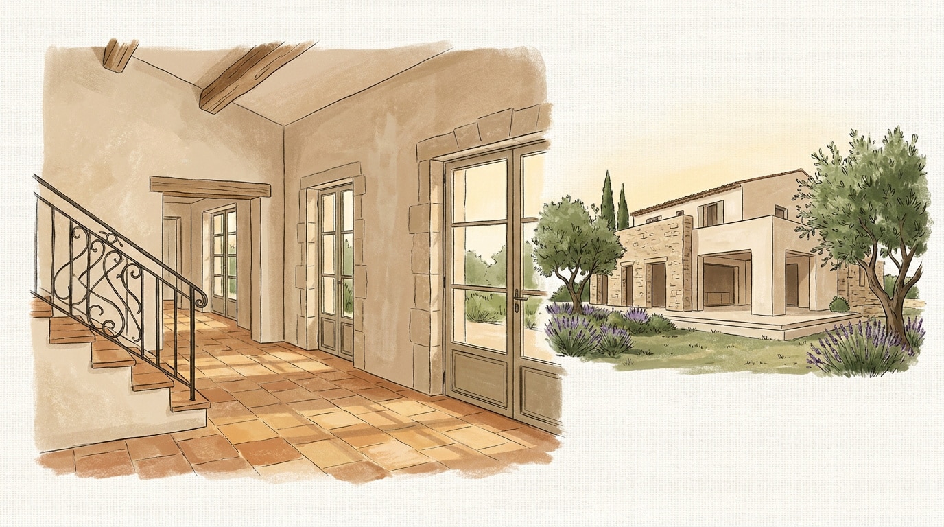 Villa provençale moderne aux lignes épurées et matériaux traditionnels