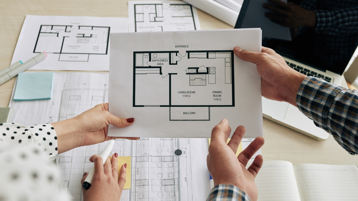 les plans d'une maison pour un projet de construction d'habitation individuelle