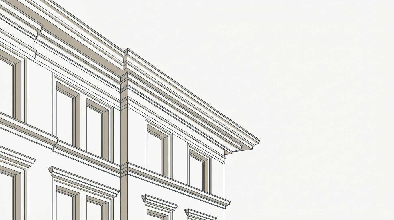 Façade architecturale moderne aux lignes épurées et modénatures minimalistes